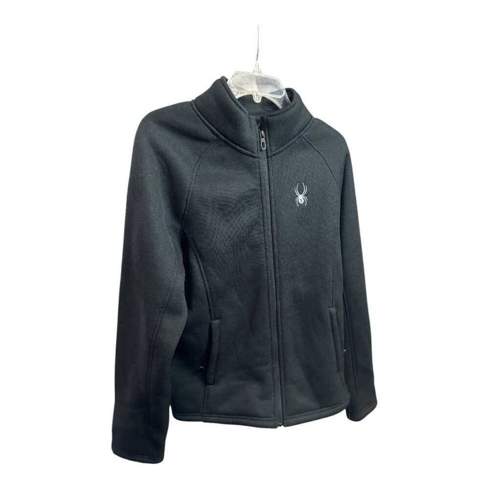 Spyder Jacket Mens Medium Full Zip Knit Black